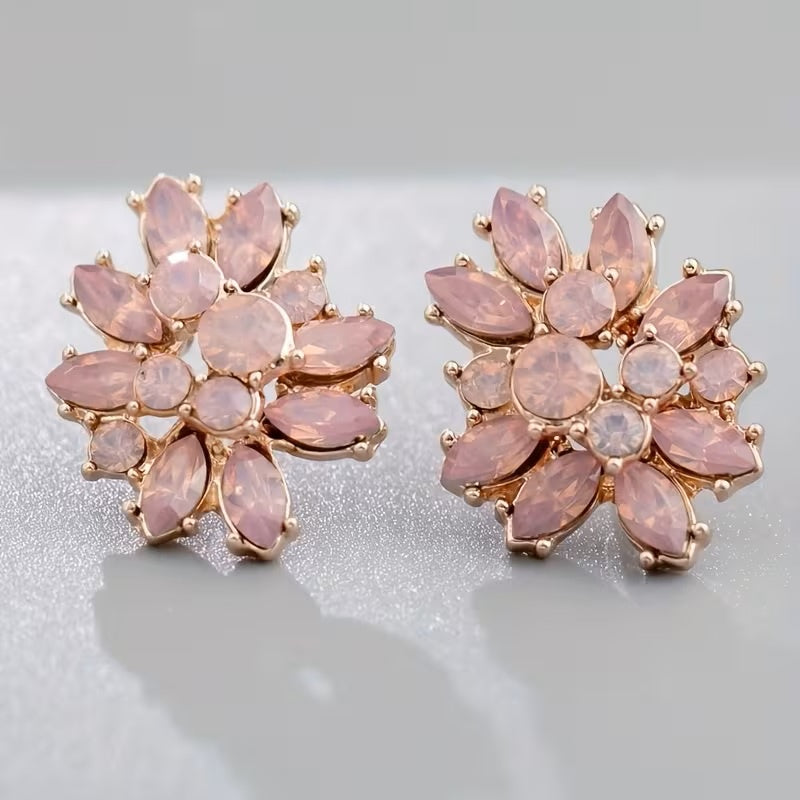 Pink Cluster Earrings