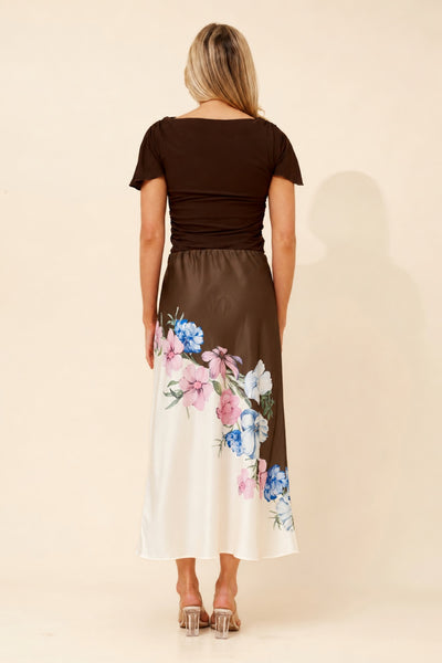 Paulina Bias Cut Print Skirt
