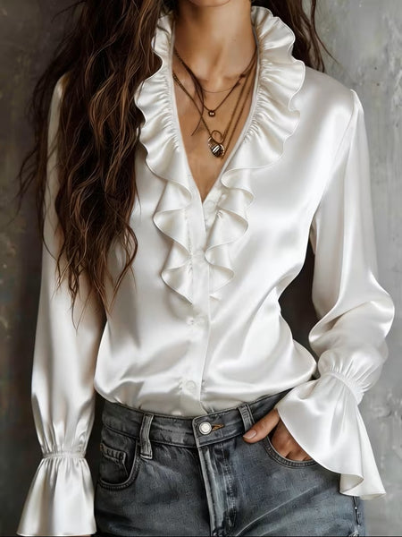 Piper Satin Frill Blouse