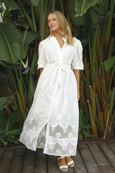 Embroidered Dress White Cathedral