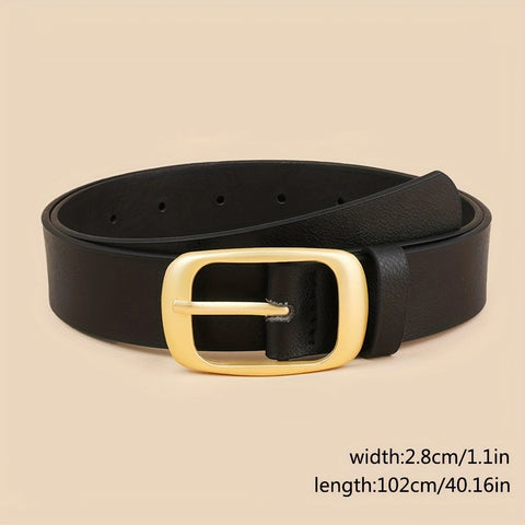 Rectangle Buckle Belt Black - Cavorte 