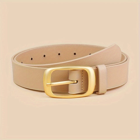 Rectangle Buckle Belt Nude - Cavorte 