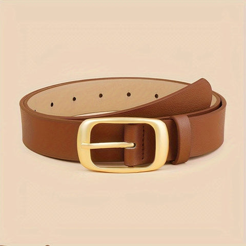 Rectangle Buckle Belt Tan - Cavorte 