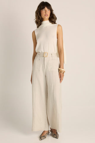 Remi Raffia Pant Natural