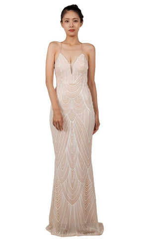 Rio Backless Formal Dress Ivory