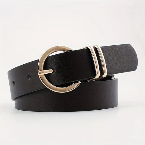 Round Buckle Belt Black - Cavorte 