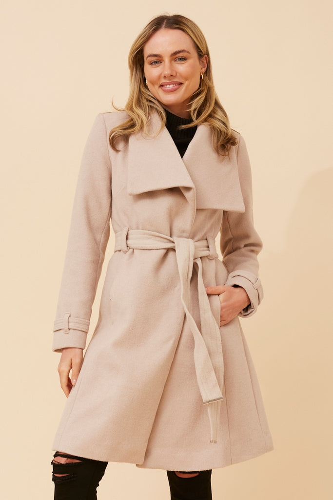 Rochelle Wrap Coat Stone