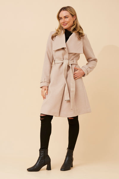 Rochelle Wrap Coat Stone