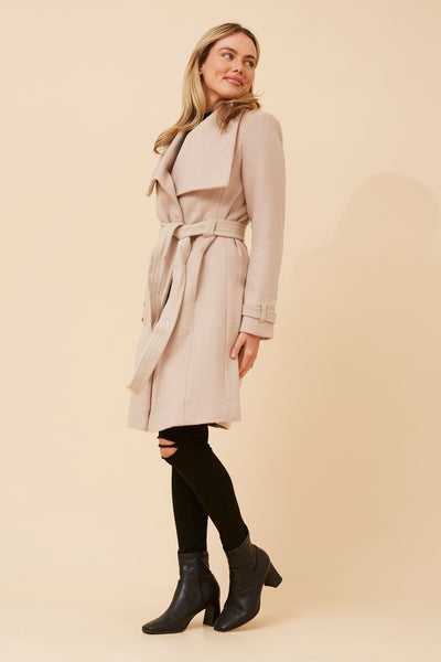 Rochelle Wrap Coat Stone