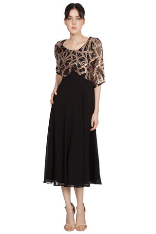 Ronnie Formal Dress Curve Black Gold
