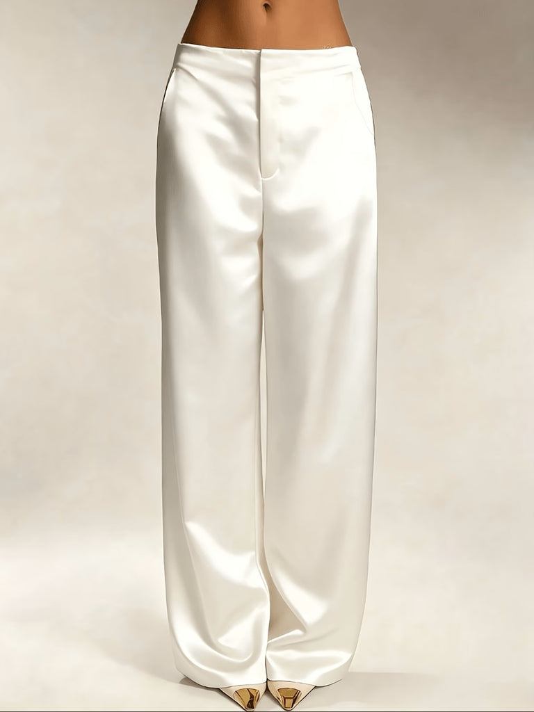 Ibiza Satin Pant Ivory