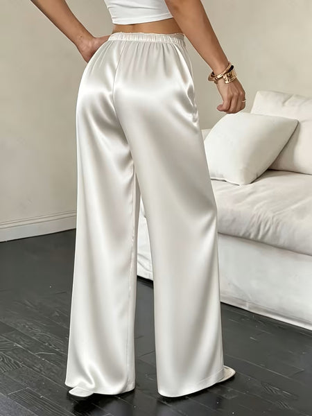 Milano Drawstring Satin Pant Ivory