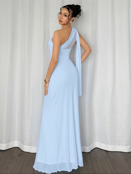 Lilly Mesh Formal Dress Blue