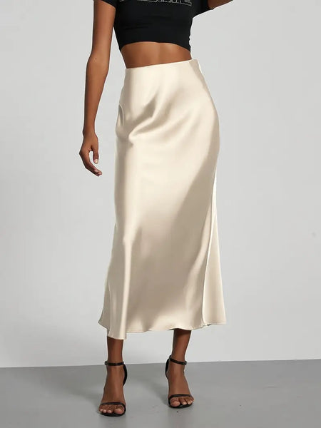 Sabine Bias Cut Skirt Champagne