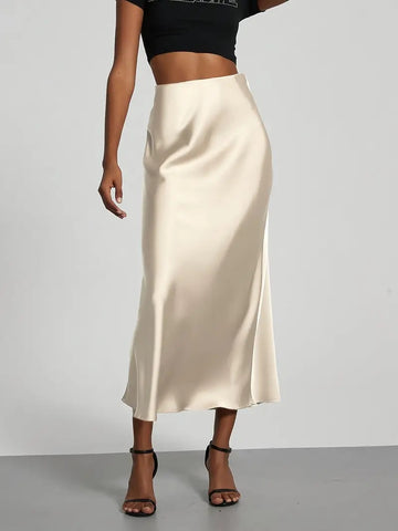 Sabine Bias Cut Skirt Champagne
