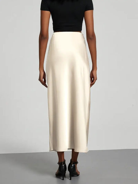 Sabine Bias Cut Skirt Champagne