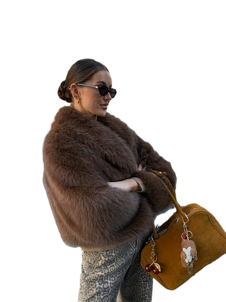 Ellesa faux Fur Jacket Cocoa