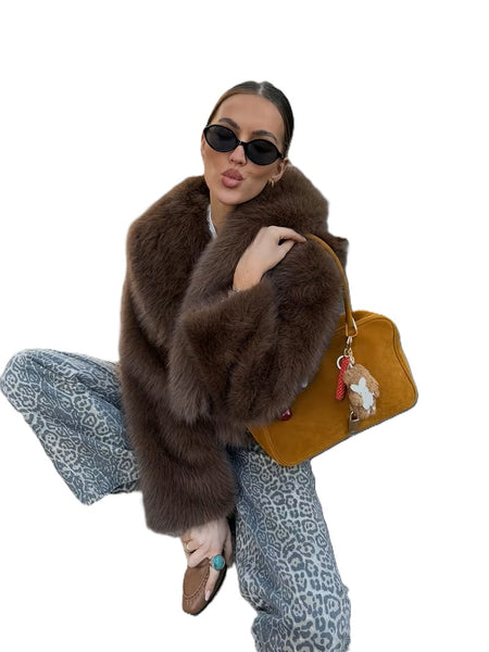Ellesa faux Fur Jacket Cocoa