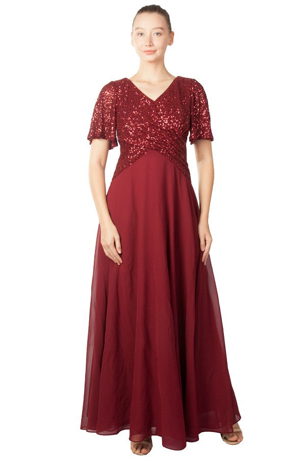 Sari Formal Dress Curve Burgundy