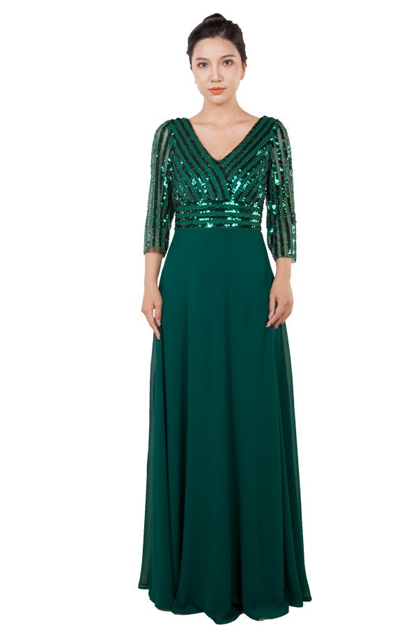 Sasha Formal Dress Curve Emerald