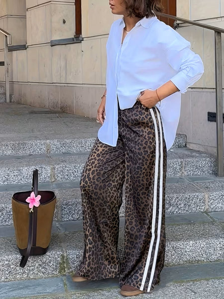 Leopard Print Satin Pant