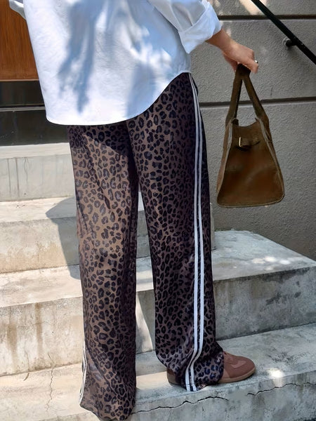 Leopard Print Satin Pant
