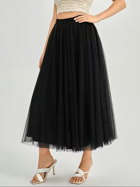 Scarlet Mesh Skirt Black