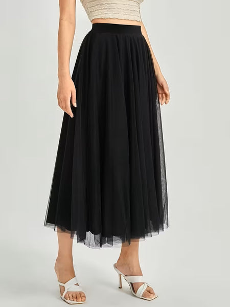 Scarlet Mesh Skirt Black