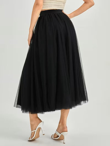 Scarlet Mesh Skirt Black