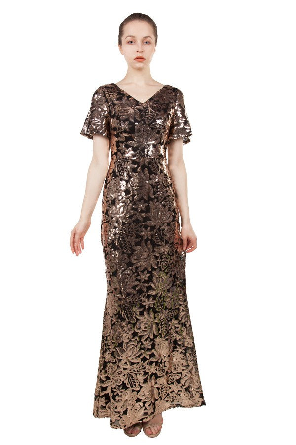 Shania Formal Dress Curve Black Gold