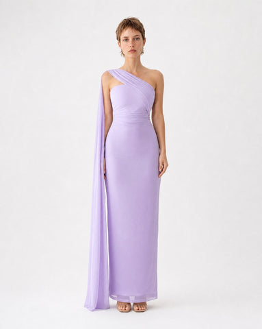 Sophia Mesh Formal Dress Lilac