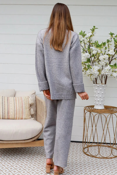 Sybil Knit Pant Set Grey