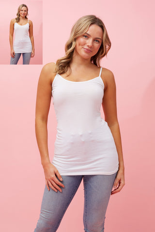 Longline Singlet White