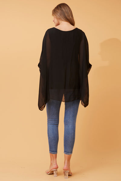 Italian Silk & Sequin Evening Top