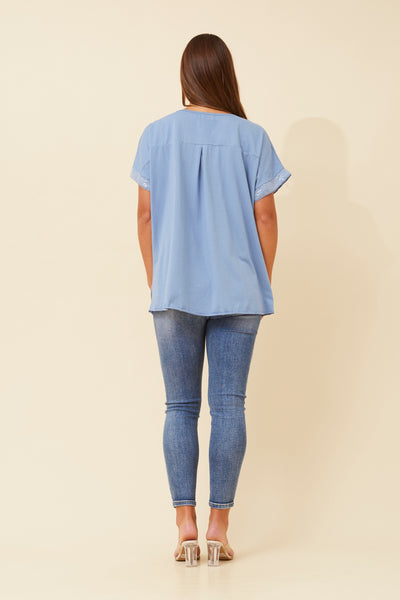 La Biancheria Top Blue Floral