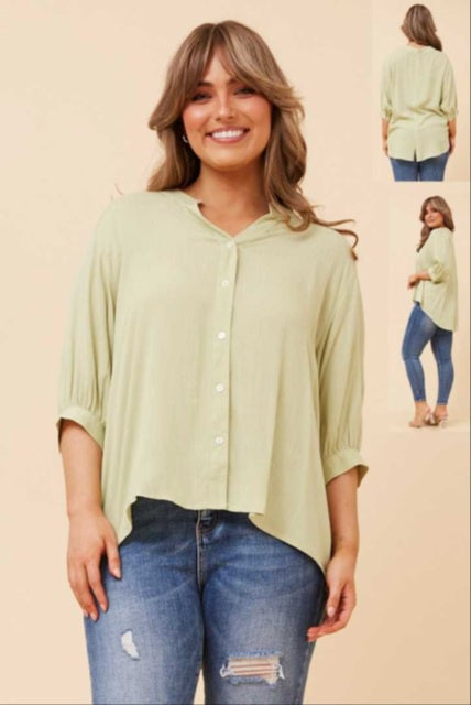 Delta Button Detail Shirt Pistachio