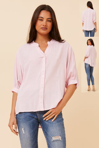 Delta Button Detail Shirt Pink
