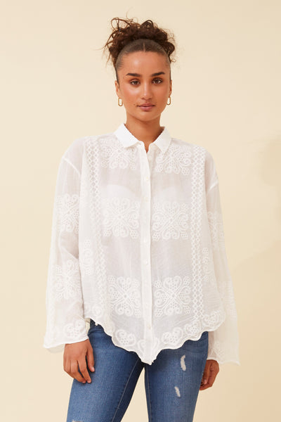 Embossed Cotton Shirt - Cavorte 