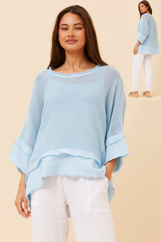 Made in Italy Cotton Top Sky Blue