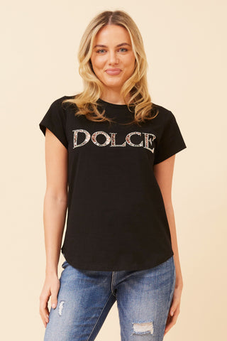Dolce Embossed Tee Black