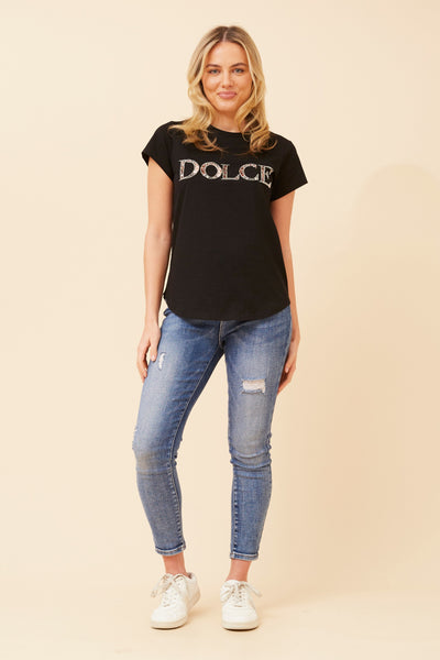 Dolce Embossed Tee Black