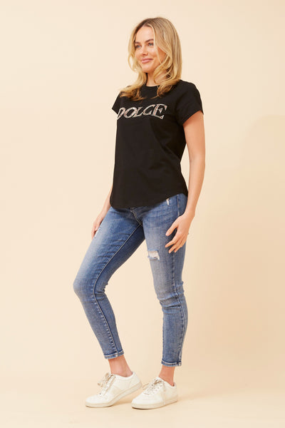 Dolce Embossed Tee Black