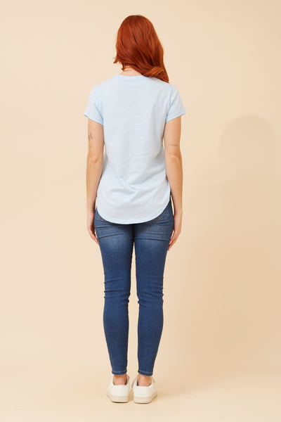 Dolce Embossed Tee Sky