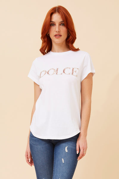 Dolce Embossed Tee White