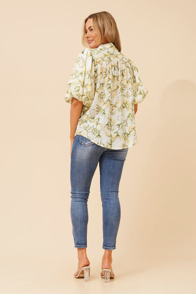 Citrus Balloon Sleeve Blouse
