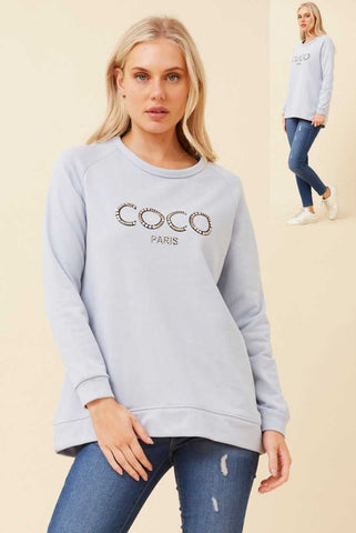 Coco Paris Sweat Lt Blue