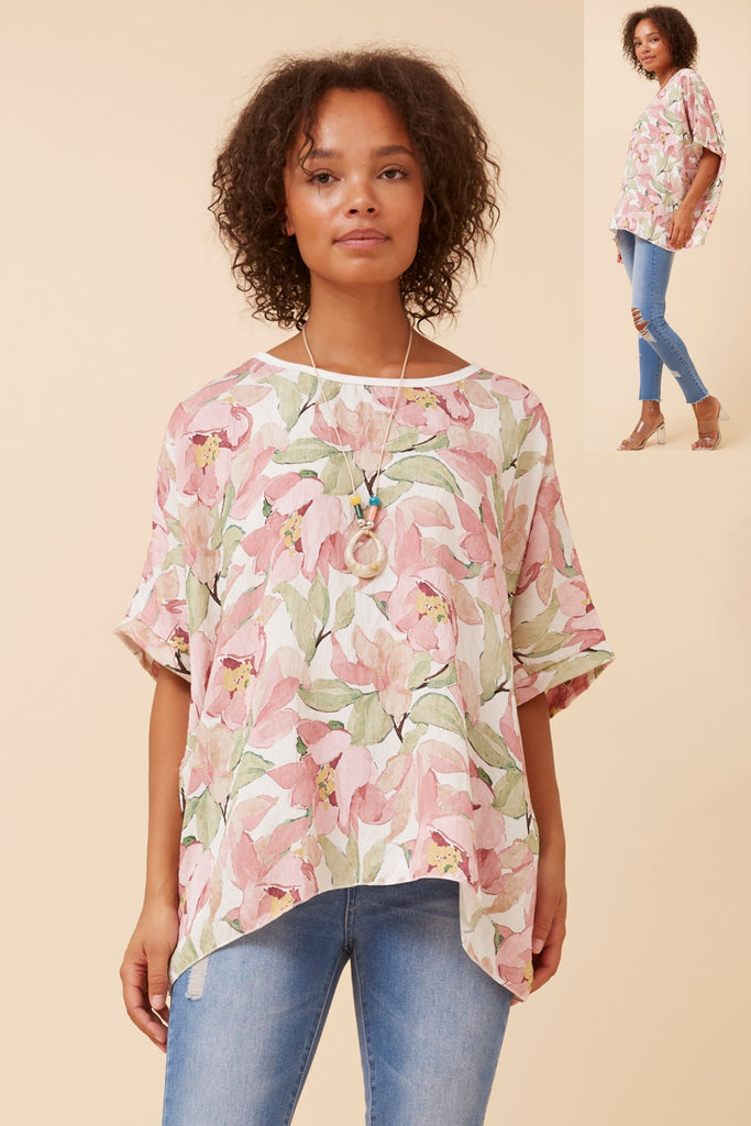 Lila Viscosa Print Top
