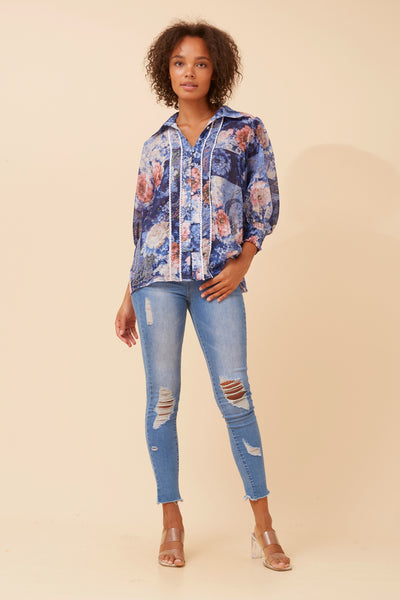 Nadia Lace Trim Blouse