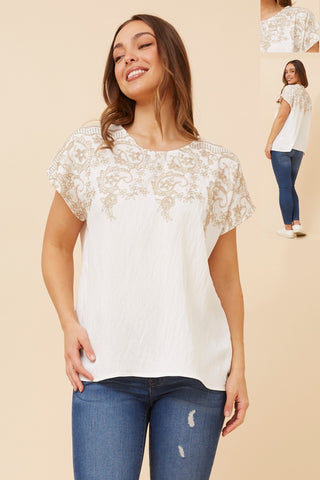 Andrea Embroidered Top