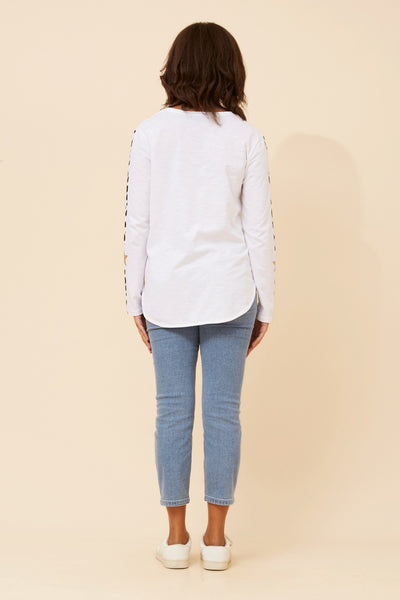 Leopard Stripe on Sleeve Top